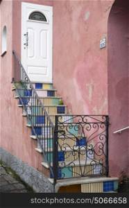 Patterned Staircase at house, Ischia Island, Campania, Italy