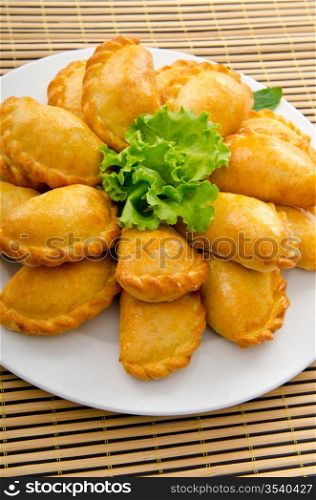 Patties stuffed with meat in the plate