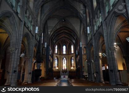 PAU, FRANCE - CIRCA JULY 2015 Inside Saint-Jacques church