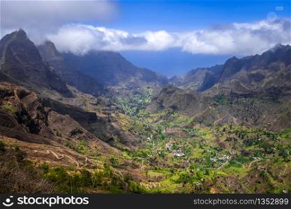 Paul Valley landscape in Santo Antao island, Cape Verde, Africa. Paul Valley landscape in Santo Antao island, Cape Verde