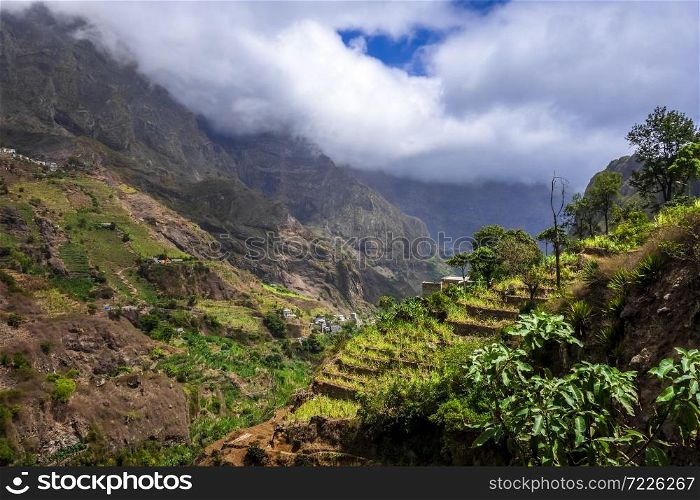 Paul Valley landscape in Santo Antao island, Cape Verde, Africa. Paul Valley landscape in Santo Antao island, Cape Verde