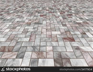 paved floor. paved stone or marble tiles on the floor