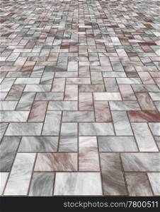 paved floor. paved stone or marble tiles on the floor