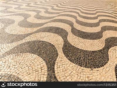 Paved road with black and white pattern background. Paved road