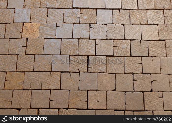 Pavement in wood in a covered street