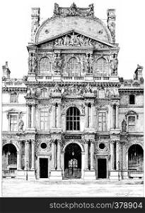 Pavilion Richelieu, vintage engraved illustration. Paris - Auguste VITU ? 1890.