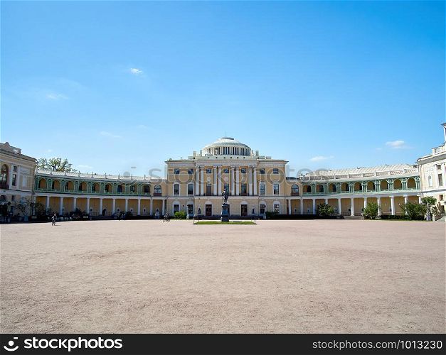 Pavlovsk, Russia, - May 04, 2019: Palace of Emperor Paul in Pavlovsk in Pavlovsk, St Petersburg Russia