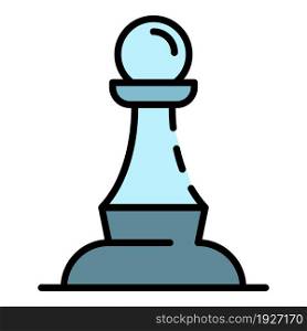 Pawn chess element icon. Outline pawn chess element vector icon color flat isolated. Pawn chess element icon color outline vector