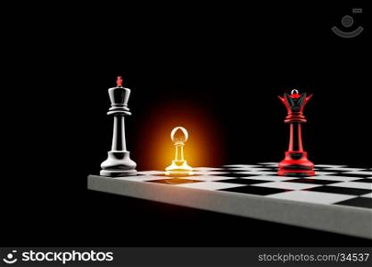 Pawn defends the King.&#xA;It is a metaphor (political balance).
