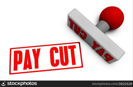 Pay Cut Stamp or Chop on Paper Concept in 3d