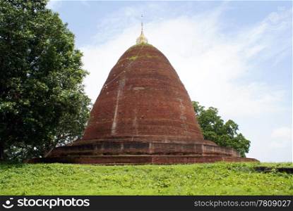 Payamar pagoda, grass and tree near Pyay, Myanmar