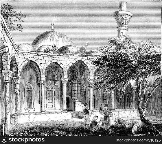 Payas, in Syria, vintage engraved illustration. Magasin Pittoresque 1843.