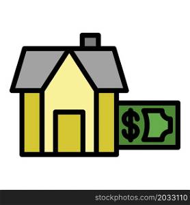 Payment of mortgage housing icon. Outline payment of mortgage housing vector icon color flat isolated. Payment of mortgage housing icon color outline vector