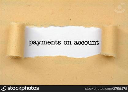 Payment on account