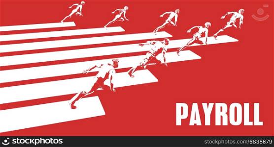Payroll with Business People Running in a Path. Payroll