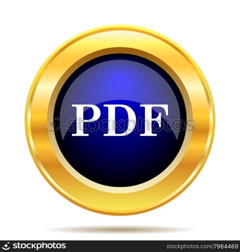 PDF icon. Internet button on white background.