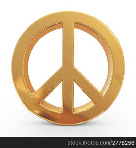 Peace sign on white isolated background. 3d