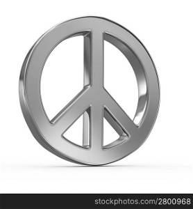 Peace sign on white isolated background. 3d