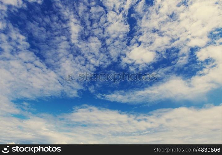 Peaceful blue sky and white clouds