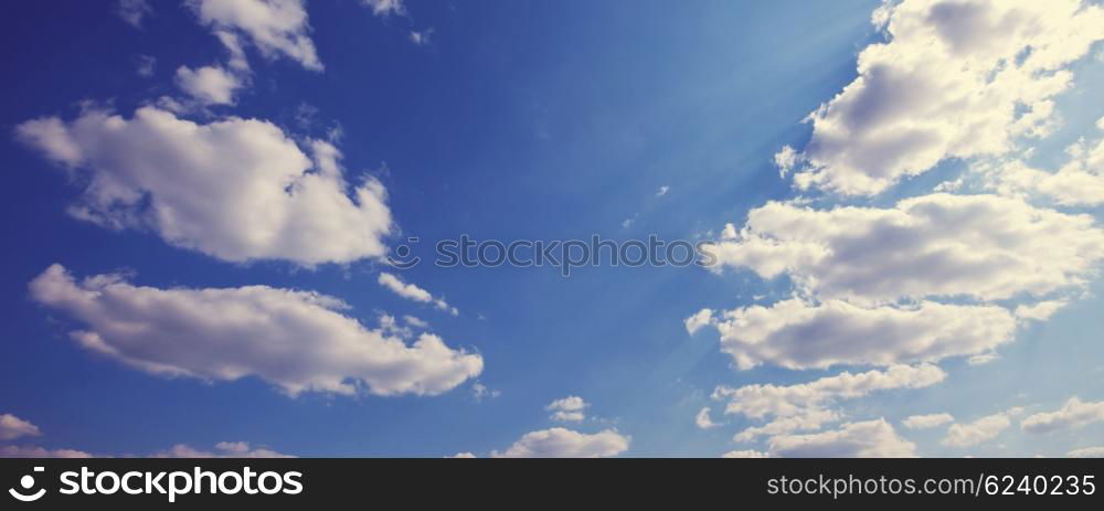 Peaceful blue sky and white clouds