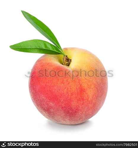 Peach isolated on white background