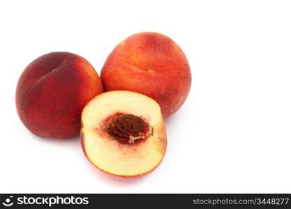 peach pile slice isolated on white