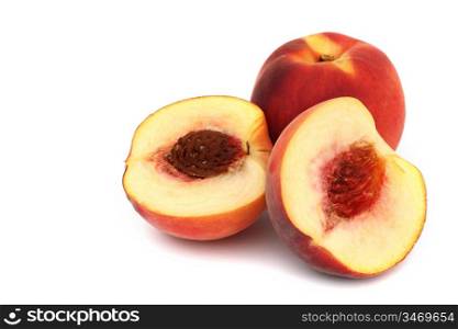 peach pile slice isolated on white
