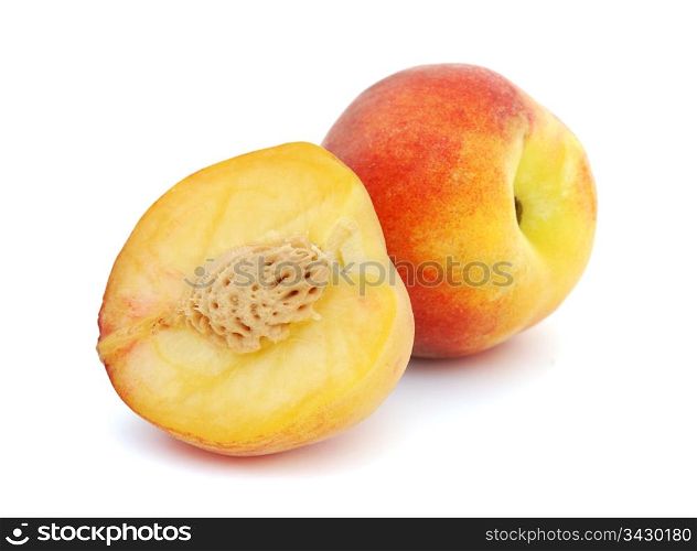 Peaches isolated on white background. Peaches