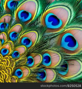 Peacock closeup. Illustration Generative AI
