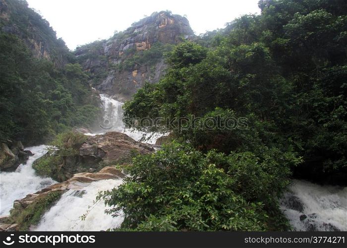 Peak and Ravana waterfall near Ella, Sri Lanka