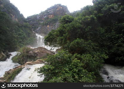 Peak and Ravana waterfall near Ella, Sri Lanka