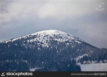 Peak in Austrian Alps view,