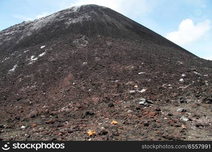 Peak of volcano Krakatau in Indonesia