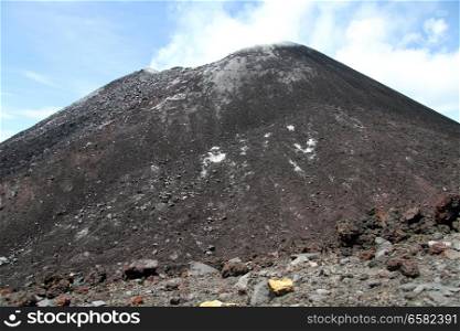 Peak of volcano Krakatau in Indonesia