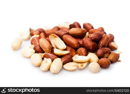 Peanut heap isolated on white
