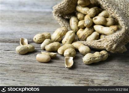 peanut on wooden background
