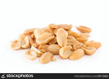 Peanuts, dried beans isolated on white background.