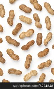 Peanuts isolated on white background.