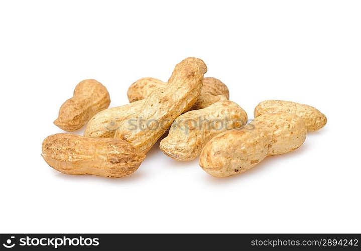 Peanuts. Isolated over white.