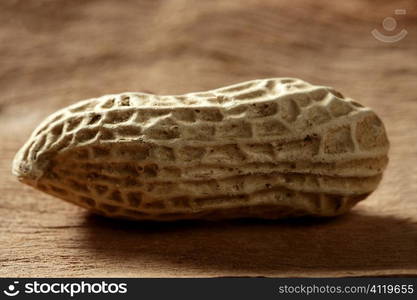 Peanuts macro over wood background