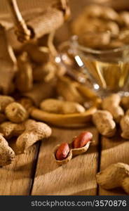 peanuts with sack and oil