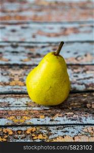 Pear on rustic old background