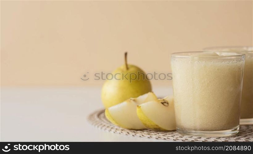 pear smoothie glass arrangement