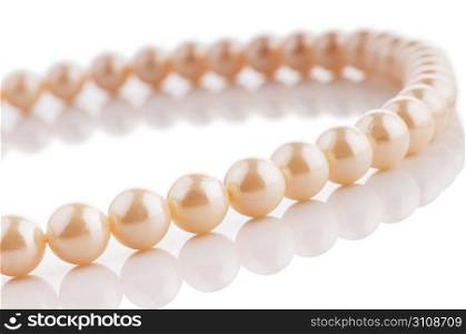 Pearl necklace in fashion and beauty concept