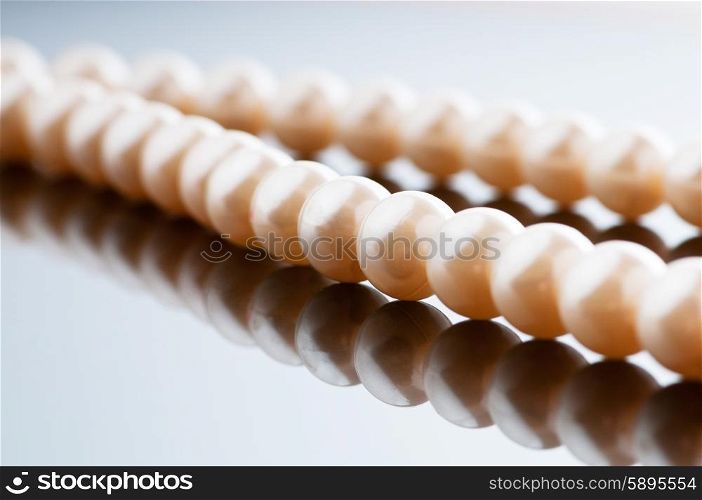 Pearl necklace in fashion and beauty concept