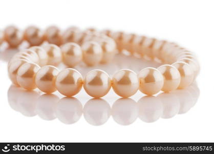 Pearl necklace in fashion and beauty concept