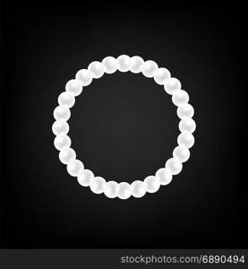 Pearl Necklace Isolated on Gradient Black Background. Pearl Necklace Isolated