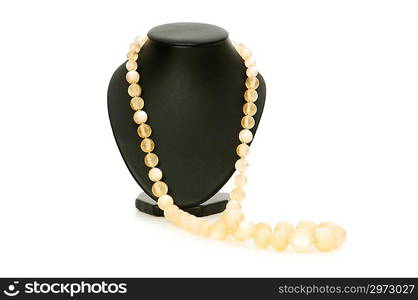 Pearl necklace isolated on the white