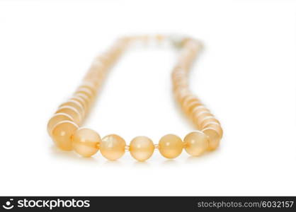 Pearl necklace isolated on the white