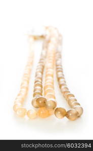 Pearl necklace isolated on the white